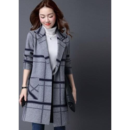 Large Size M-5XL Korean Coat Women Spring Autumn Knitted Sweater Cardigan Female Winter Jacket Loose Casual Long Sweaters R777