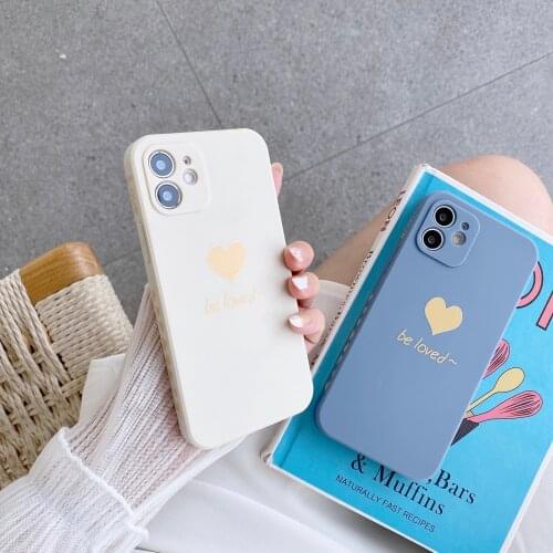Moskado TPU Love Side Phone Case for iphone 11 12 Pro Max Mini X XR XS Max 7 8 Plus Dust-proof Mobile Phone Protective Shell