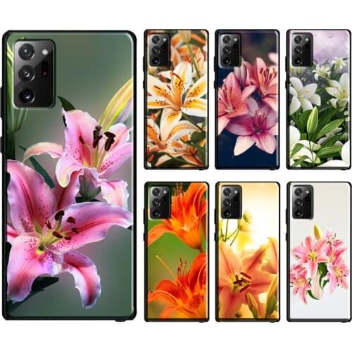Colorful Flower Lily Case For Samsung Galaxy S10 Plus S8 S9 S20 FE Note10 Plus Note9 Note20 S21 Ultra Cover Bag