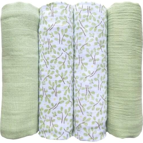 4 Pieces Baby Blanket Cotton Swaddle Wrap Newborn Bath Towel Nursing Cover Repeated Cloth Nappy Muslin Diapers 70*70 cm