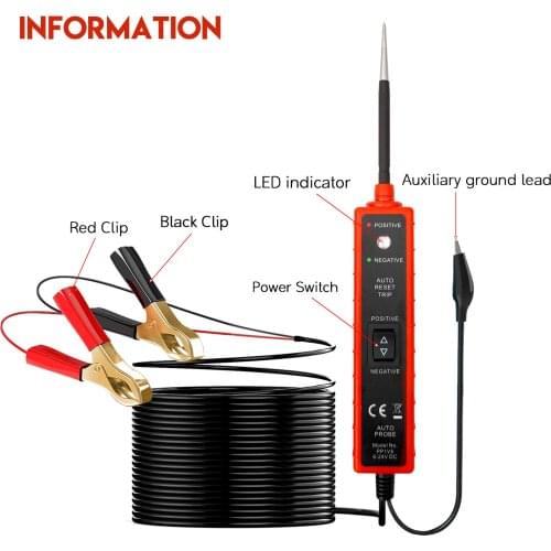 EM285 6 to 24 v DC probe automotive circuit tester tester for electric cable system diagnosis table