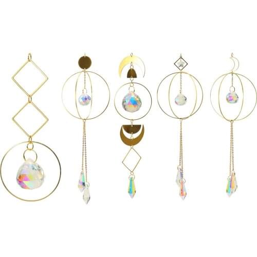 Moonlight Pendant Crystal Light Prism Car Hanging Wind Chime Dream Catcher Nordic Nursery Decor Home Decoration Birthday Gift