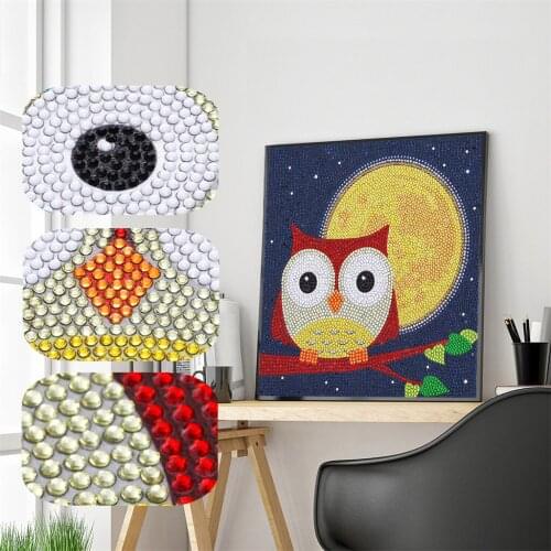 5D Special Shaped Crystal Diamond Painting Owl Handicraft Needlework Drill 5D DIY Embroidery Cartoon Animal Living Room Decor
