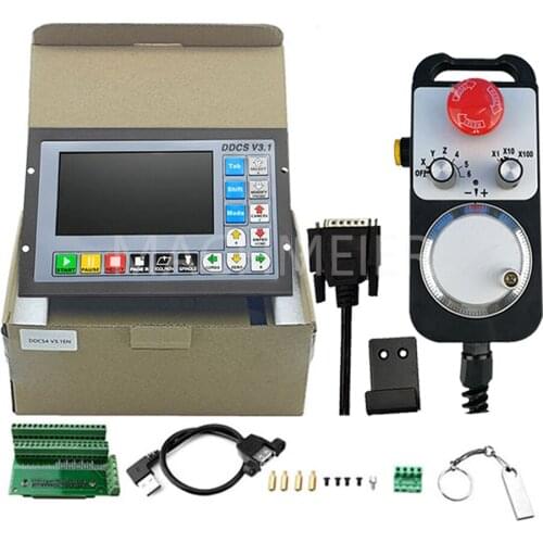 Controlador CNC sin conexión DDCSV3.1, 3/4 ejes, 500KHz, código G, parada de emergencia de 4 ejes, rueda de mano electrónica MPG