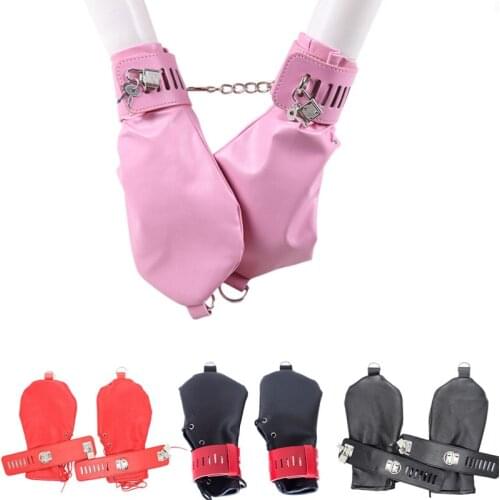 Soft PU Leather Multifunctional Dog Palms Bondage, Unisex Mitten Wrist Cuffs ,BDSM Reatraints Cosplay Mitt Accessories Sex Toys