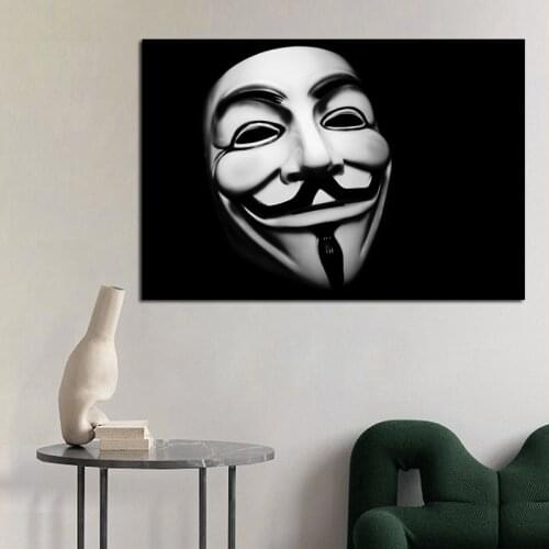 Poster Images Anonymous Mask Wall Modern Art Home Decor Decorative Painting of Abstract Figures No Frame