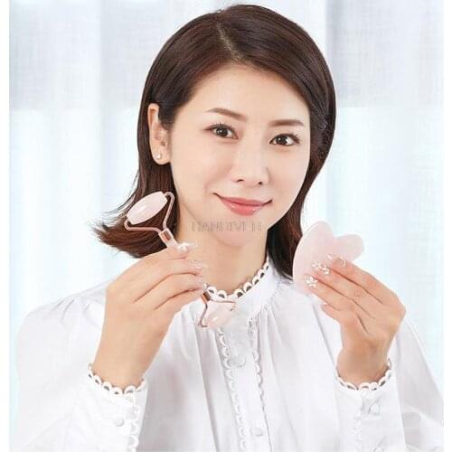 Shoulder Neck Massager Sodalite Sawtooth Face Roller Natural Stone Body Care Gua Sha Massage Tool acupuncture Health Beauty Set