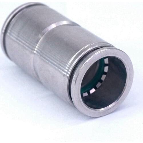16MM OD Tube 304 Stainless Steel Push in Pneumatic Straight Quick Connector Full Metal Anticorrosion Antioxidation