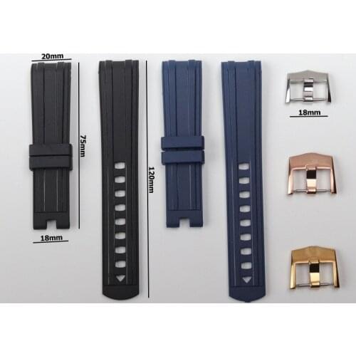 Upgrade version 20mm soft Rubber Silicone Watch band Pin Buckle Grind Arenaceous Belt Special for Omega strap for Seamaster 300