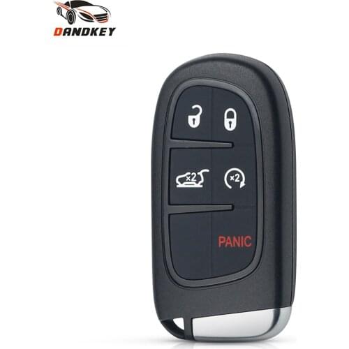 Dandkey 10pcs 3/4/5 Buttons Remote Smart Key For Jeep Cherokee DODGE RAM Durango Chrysler Replacement Uncut Blade Case Fob