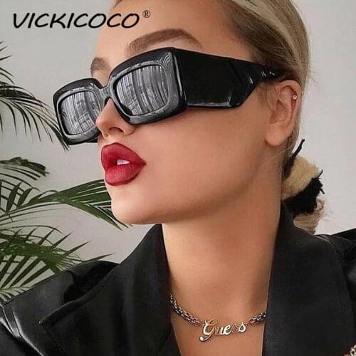New Luxury Brand Square Sunglasses Women 2021 Unique Patchwork Wide Leg Green Pink Gradient Sun Glasses Men Hip Hop Shades UV400