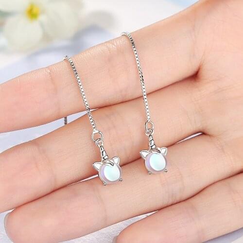 Todorova Fashion Earrings for Women Fantasy Gradient Crystal Unicorn Tassel Ear Line Dangle Earring Girls Gift