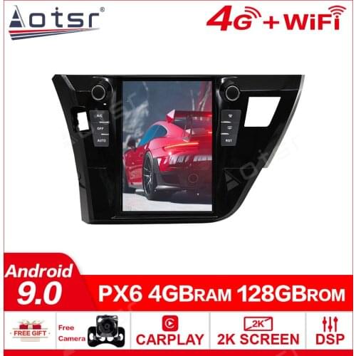 128GB Tesla Vertical Screen For Toyota Corolla 2014 2015 2016 Android 10 Car Multimedia Player GPS Navigation Radio Auto Stereo