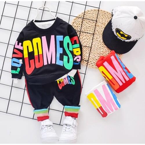Spring Autumn Jogging Set Cotton Tops+pants 2pcs Kids Boys Outfits Children Clothing Set For 1-4Y Girls Tracksuit