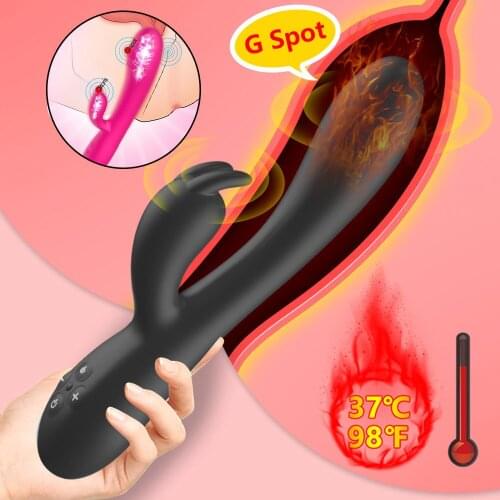 Heating Rabbit Vibrator for Woman G Spot Vagina Clitoris Stimulator Masturbator Dildo Vibrator Adult Sex Toys for Woman Adult