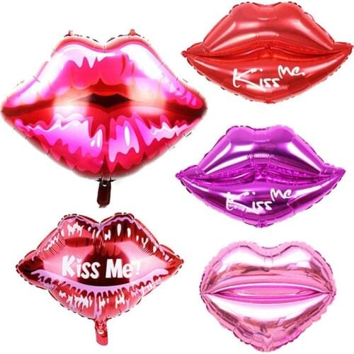 1pcs Red lips Aluminum Foil Balloon Valentines Day Wedding Jewelry Adult Toy Balloons Birthday Party Decoration