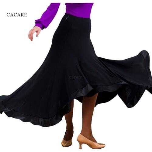 Ballroom Dance Skirts CHEAPEST Standard Ballroom Dress for Waltz Tango Dance Flamenco D0249 Big Hem Meryl Black