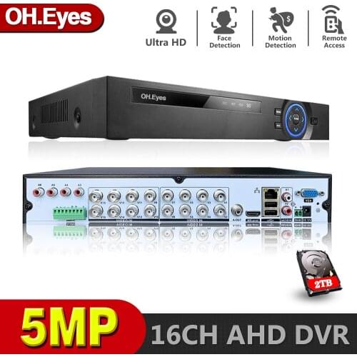 16 Channel AHD DVR 5MP 16CH AHD/CVI/TVI DVR 2592*1944 5MP CCTV Video Recorder Hybrid DVR NVR HVR 6 In 1 Alarm Security System