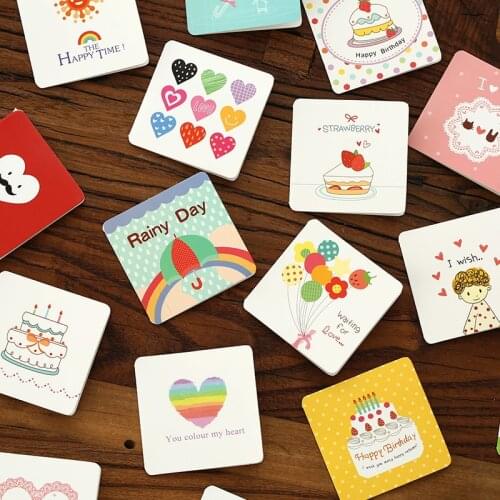 168pcs/lot mini happy birthday cards with the envelope,Blessing and thank you greeting cards