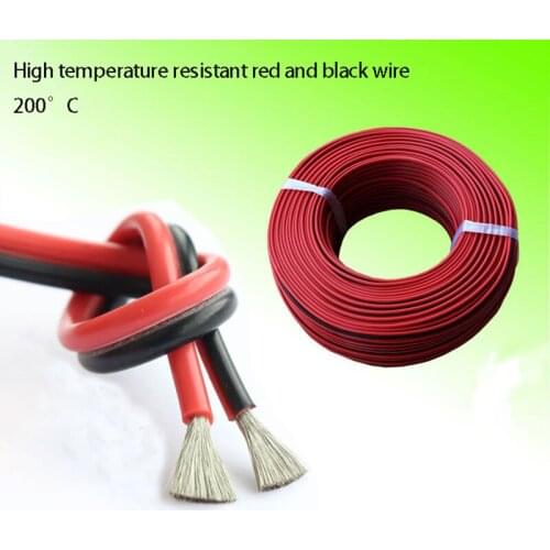 2-core double parallel wire high temperature silicone parallel wire 12-26AWG high temperature resistant red and black wire