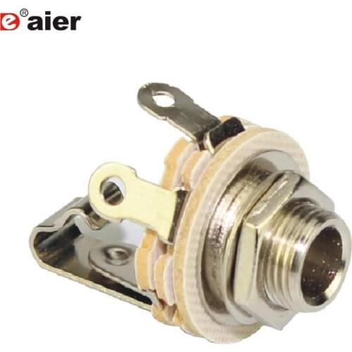 50PCS Mono Female Normally Open Type 1/4'' 6.35mm Jack Socket With Switch