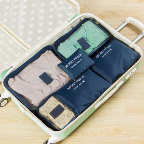 6pcs Travel Organizer Bag Clothes Pouch Portable Storage Case Luggage Suitcase Chic Bags Unisex Use Travel Accessories