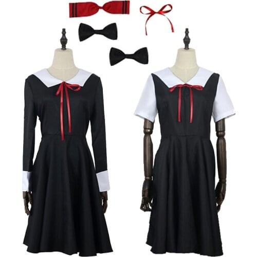 Anime Kaguya Sama Love Is War Shinomiya Kaguya Cosplay Costume Fujiwara Chika Wigs Costumes Womans Dresses + Headwear C50C11