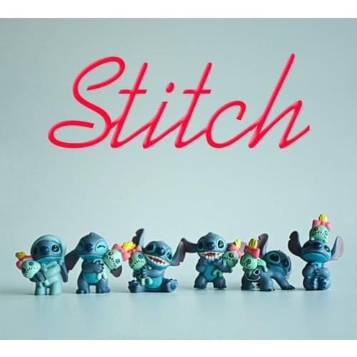 Free shipping Disney Cute Lilo And Stitch Figure Toys 6pcs/set Stitch Collectible Model Pvc Model Doll Figurine Collection