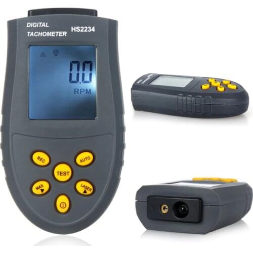 Digital Tachometer Engine Speed Tester Laser Photo Tachometer Non Contact Speed Meter HS2234 (No Battery)
