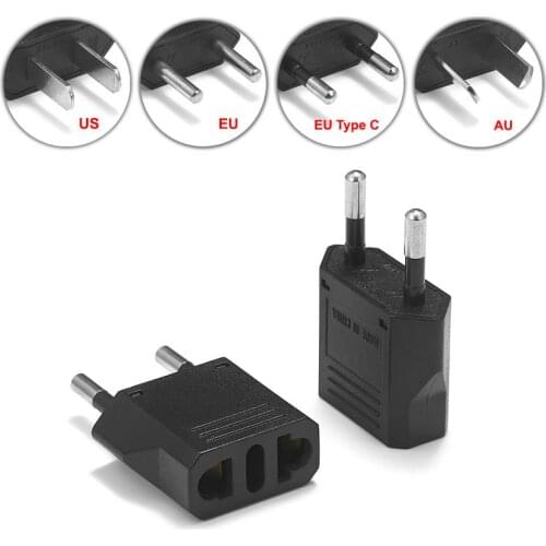 100pcs AU EU European US Travel Adapter EU American US To EU Australian Power Adapter Electric Plug Sockets AC Converter Outlet