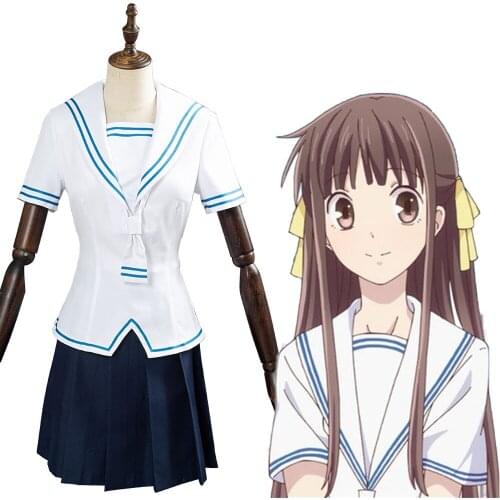 Fruits Basket Cosplay Tohru Honda Cosplay Costume School Uniform Girl Sailor Top Skirt Halloween Carnival Suit Outfit