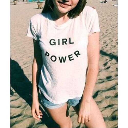 Skuggnas Girl Power Tshirt feminist shirt woman man unisex fashion Funny Cotton clothing casual letter print O-neck tees tops