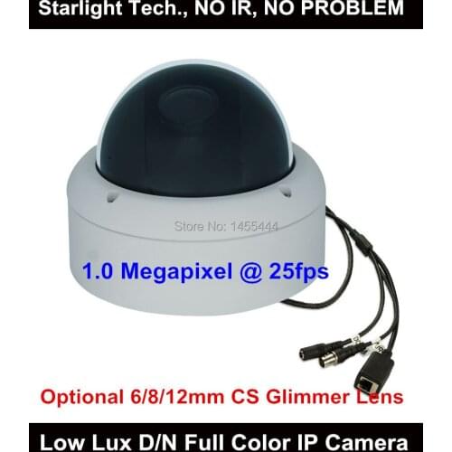 Lihmsek 0.0001 Lux Low Lux Day and Night Color Image IP Camera Vandalproof Dome Housing Support P2P remote access