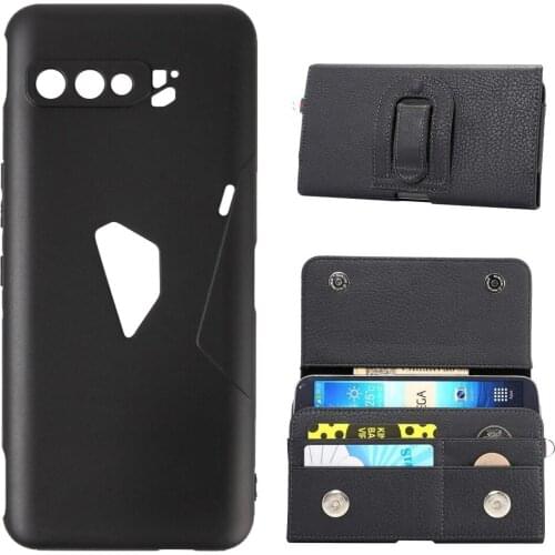 ITien TPU Silicone Protect Business Clip Leather Cover Phone Case For Asus ROG Phone 5 Pro 6.78 inch Wallet Etui Skin