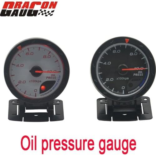 Dragon TradeX-2.5" 60MM Advance Auto Car Meter Oil Pressure Gauges 0-10 KPA White Face With Sensor Free Shipping