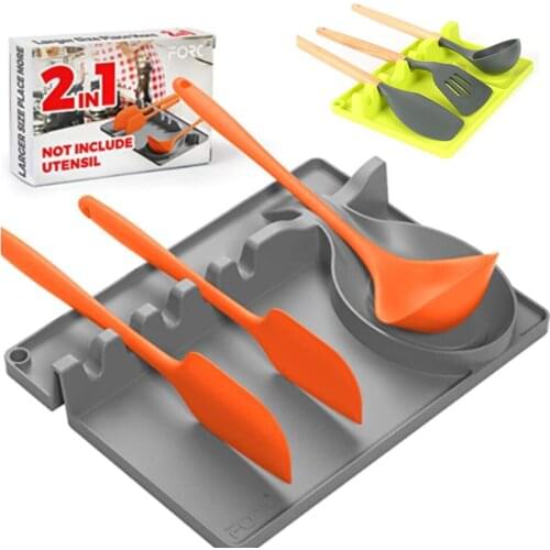 Multifunction Silicone Kitchen Cooking Utensil Stand Holders Pot Holder Clips Spoon Stove Organizer Covers Pan Lid Rack Storage
