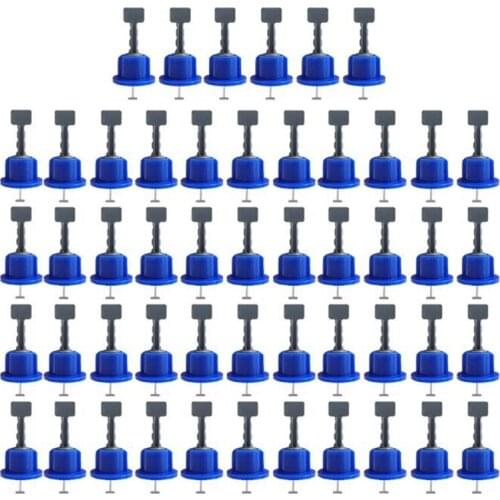 50Pcs Flat Ceramic Floor Wall Construction Tools Reusable Tile Leveling System Kittile Leveling System Kit for Tile-Blue CNIM Ho
