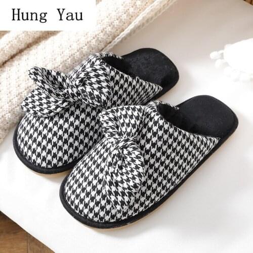 Winter Men Slippers Butterfly-knot Warm Indoor Flips Flops New Fashion Platform Male Slides Non-slip Flat Home Comfortable