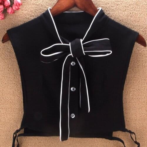 New Arrived Women removable decorative collar ladies multilayer Collocation Shirt False Ribbon Discount Bow Color Collar