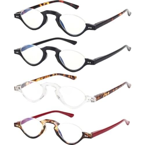 Half Frame Reading Glasses Blue Light Blocking Computer Readers UV Protection Anti Eyestrain Glare for Women Men 094B