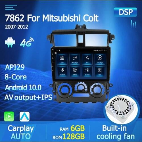 Octa Core Carplay Auto Radio Multimedia player For Mitsubishi Colt Plus 2007-2012 WIFI 4G LTE Car GPS Navigation Tape Recorder