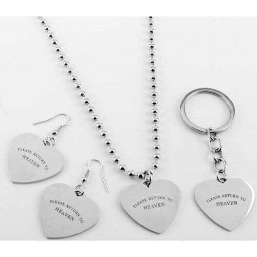 New Fashion Stainless Steel Heart letter Necklaces “PLEASE RETURN TO HEAVEN ”Choker Jewelry Necklace for Women Party Gift