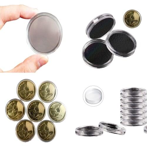 Useful 10pcs/pack Transparent Coin Capsules Crafts Containers Storage/Collection Boxes Holders Diameter 19/23/25/30mm Round