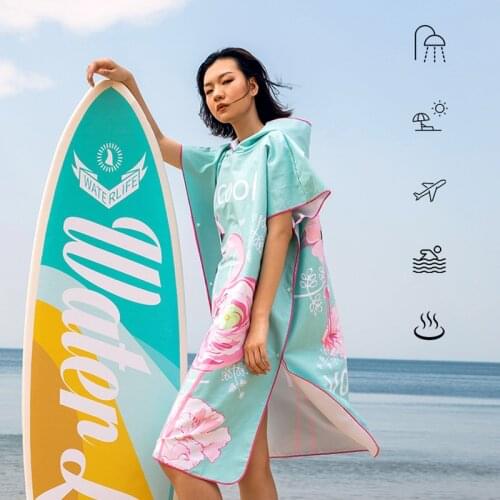 Adult Multiple Styles Diving Suit Change Robes Poncho Quick-dry Hooded Towel Sweat-absorbent Swim Robe Summer Beach Pool Swim