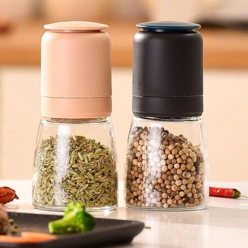 Grinding Bottle Portable Household Adjustable Pepper Grinder Glass Burnisher Seasoning Pot for Black Pepper Sesame