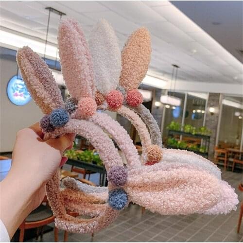 Korean Style Plush Cute Headband Super Cute Rabbit Ears Anti-slip Autumn And Winter Headwear
