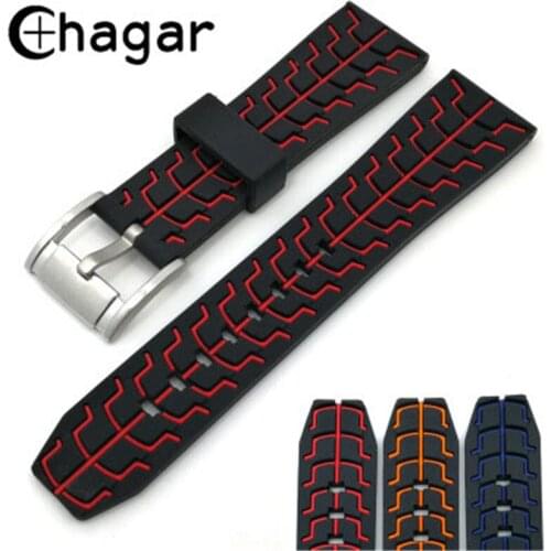 20mm 22mm 24mm Silicone Rubber Watchbands Waterproof Diving sports Breathable Durable watch strap Wristband for men women watch