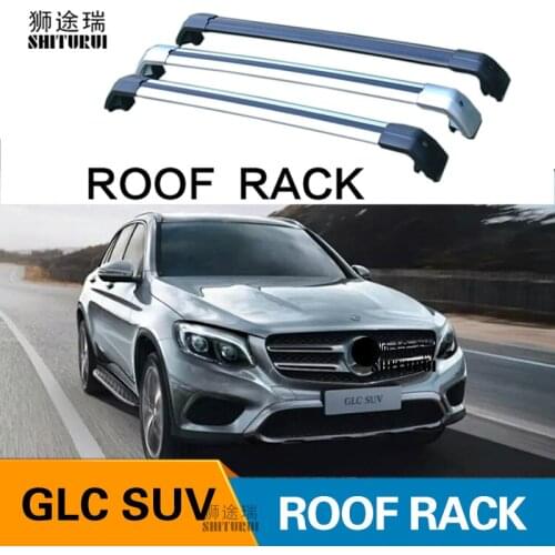 SHITURUI 2Pcs Roof Bars for Mercedes-Benz GLC SUV X253 2015-2020 250 300 Aluminum Alloy Side Bars Cross Rails Roof Rack Luggage