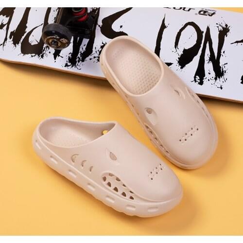 Unisex Shark Inspired Slides Slip On Breathable Hollow Out Summer Clogs Flip Flops Lightweight Couples Slippers Plus Size 35-44