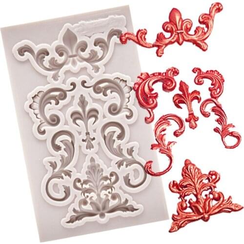 DIY Lace Flower Vine Pattern Silicone Cake Mold Mat Fondant Cake Decorating tools Silicone Chocolate Candy Mould